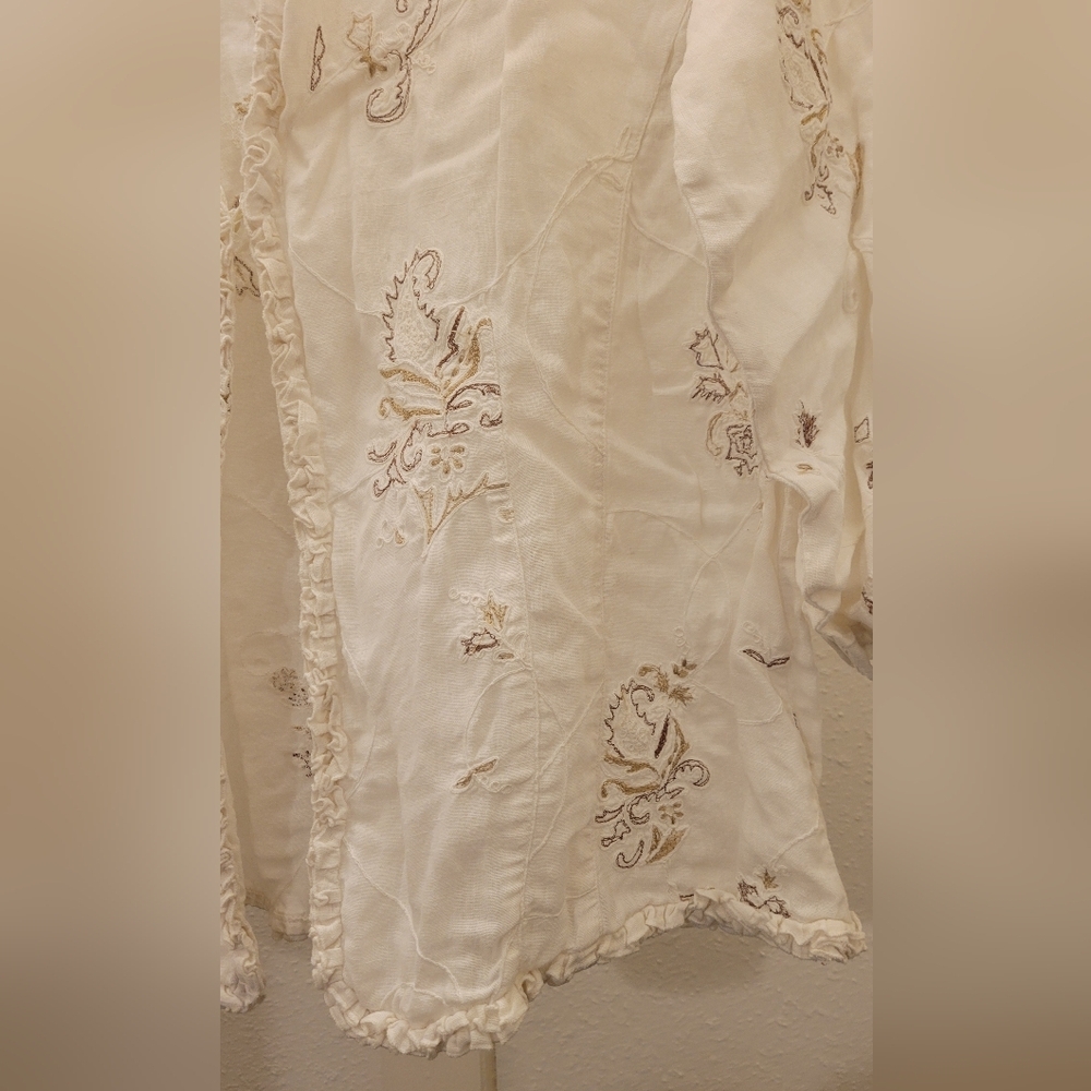 Chico's White Embroidered Cardigan - Picture 4 of 5